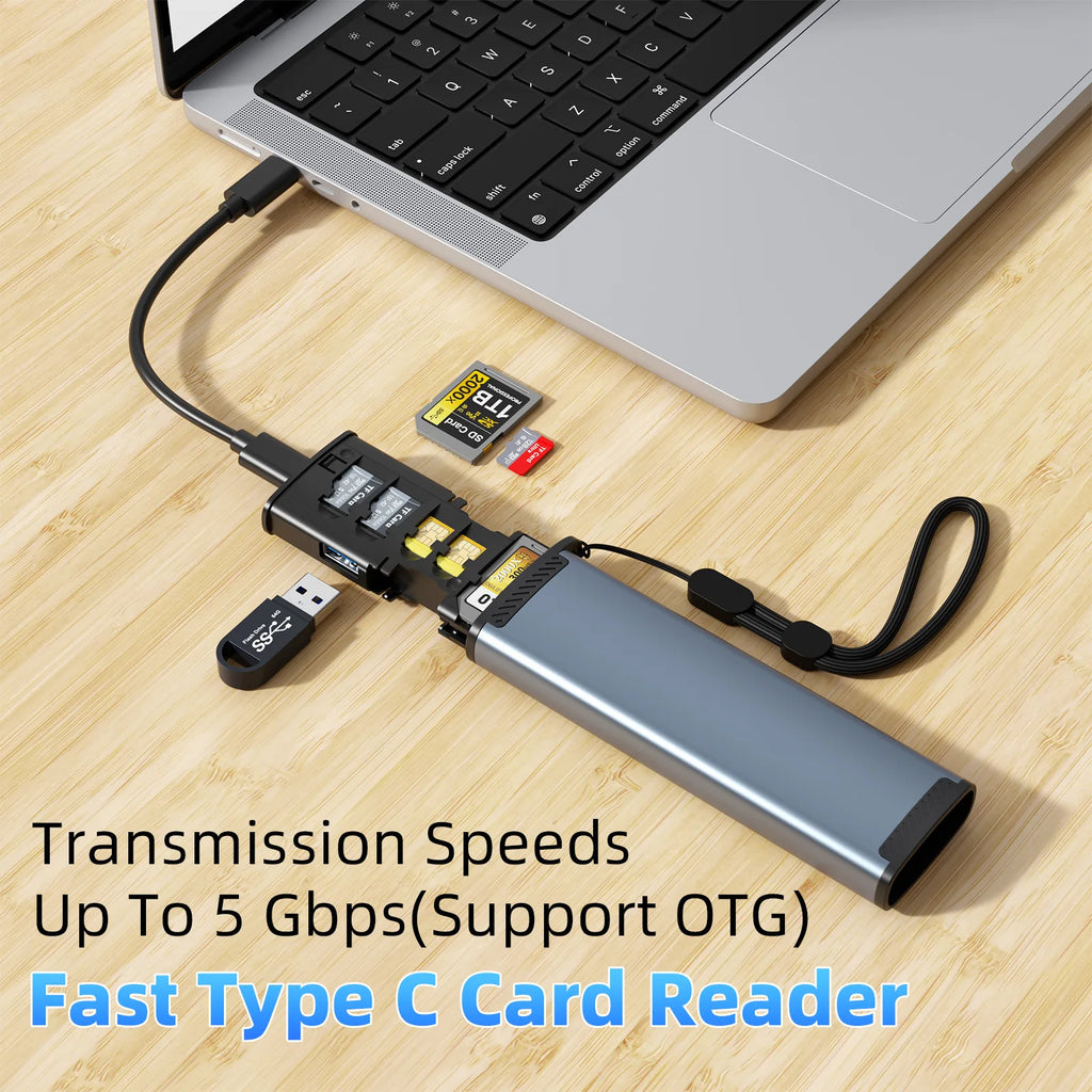 UTHAI 13-in-1 USB-C Aluminum Multi Card Reader SD TF 3.0 USB Card Reader PRIMED