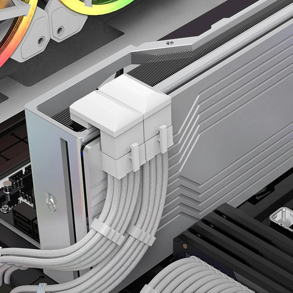 180° 8-Pin GPU PCIE Power Adapter – Fireproof Angled Connector GPU Cable Adapter PRIMED