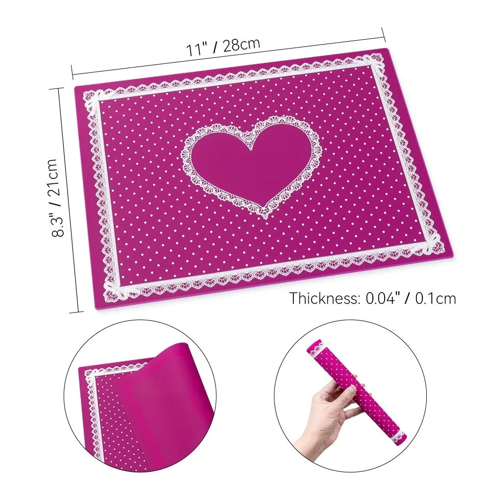Silicone Nail Art Mat – Non-Slip Washable Lace Hand Cushion