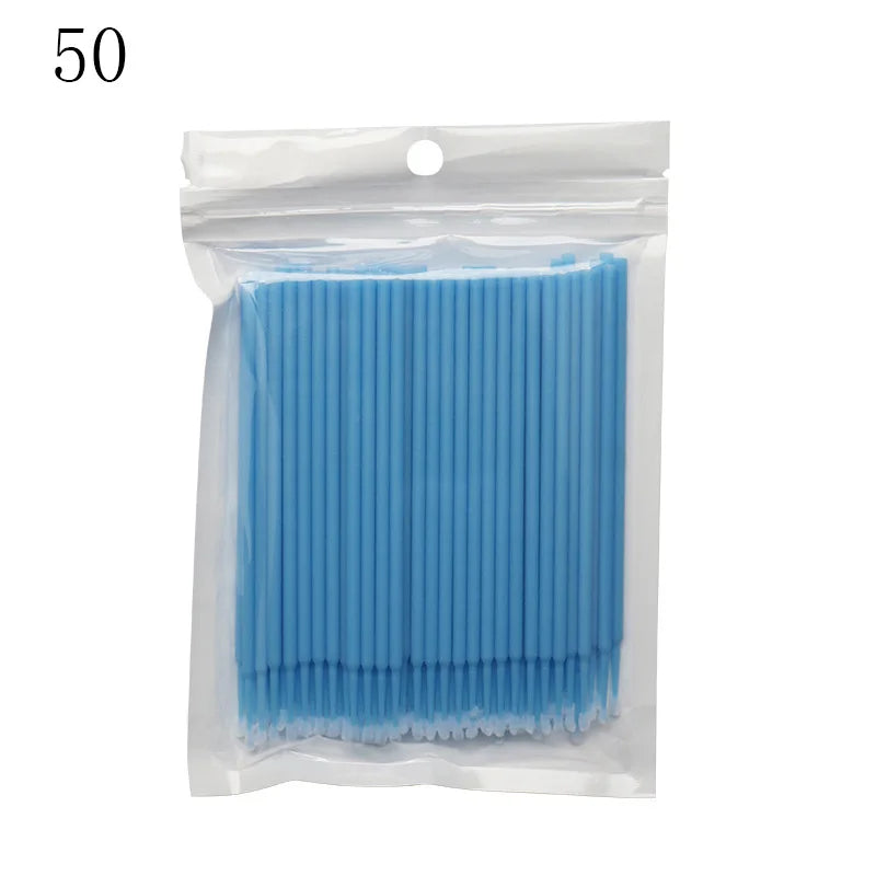 Micro Disposable Eyelash Applicator Brushes – 50/100 Pack Makeup Applicator Brushes PRIMED 50 Pcs Light Blue