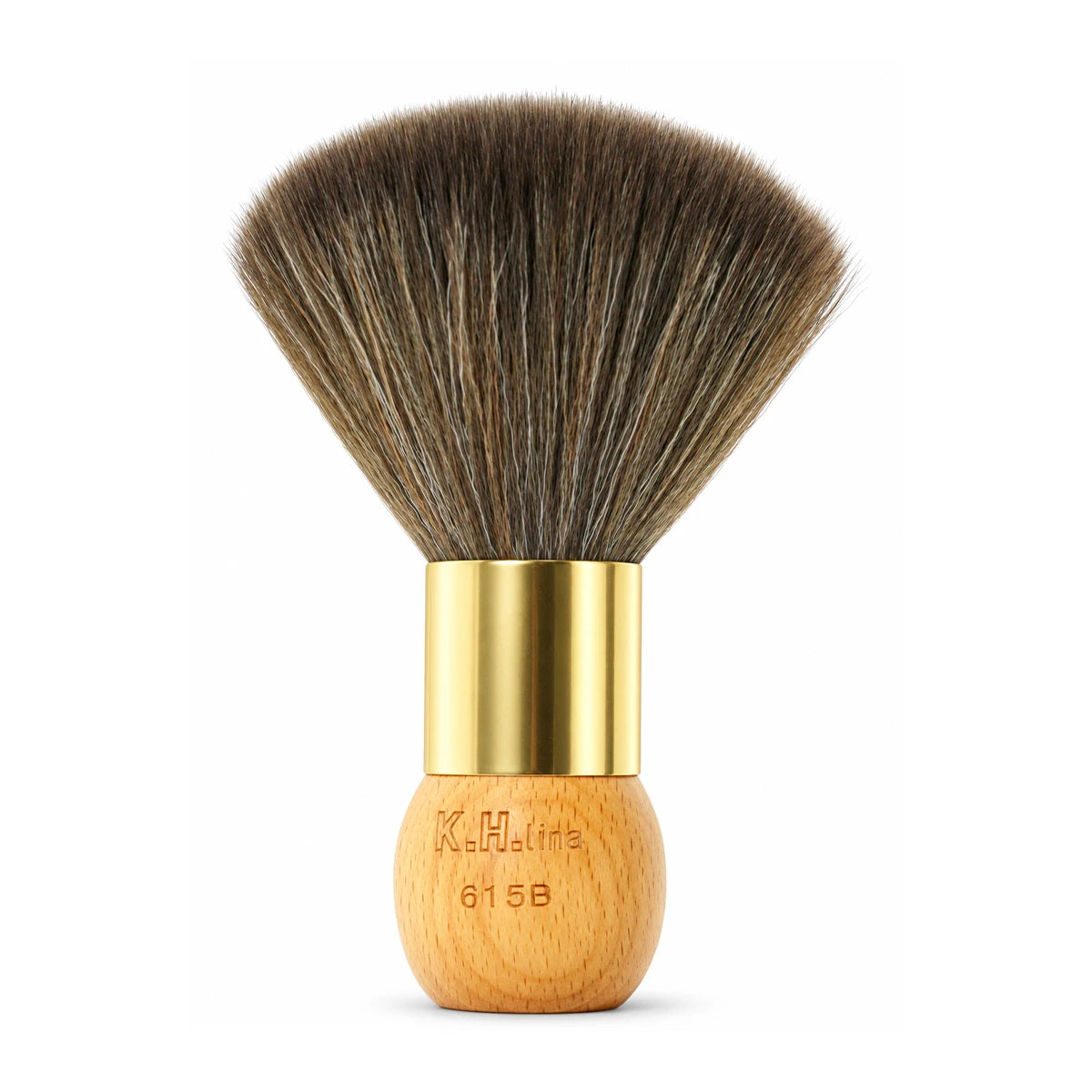 Men's Shaving Brush – Solid Wood Handle & Gold Plated Ring