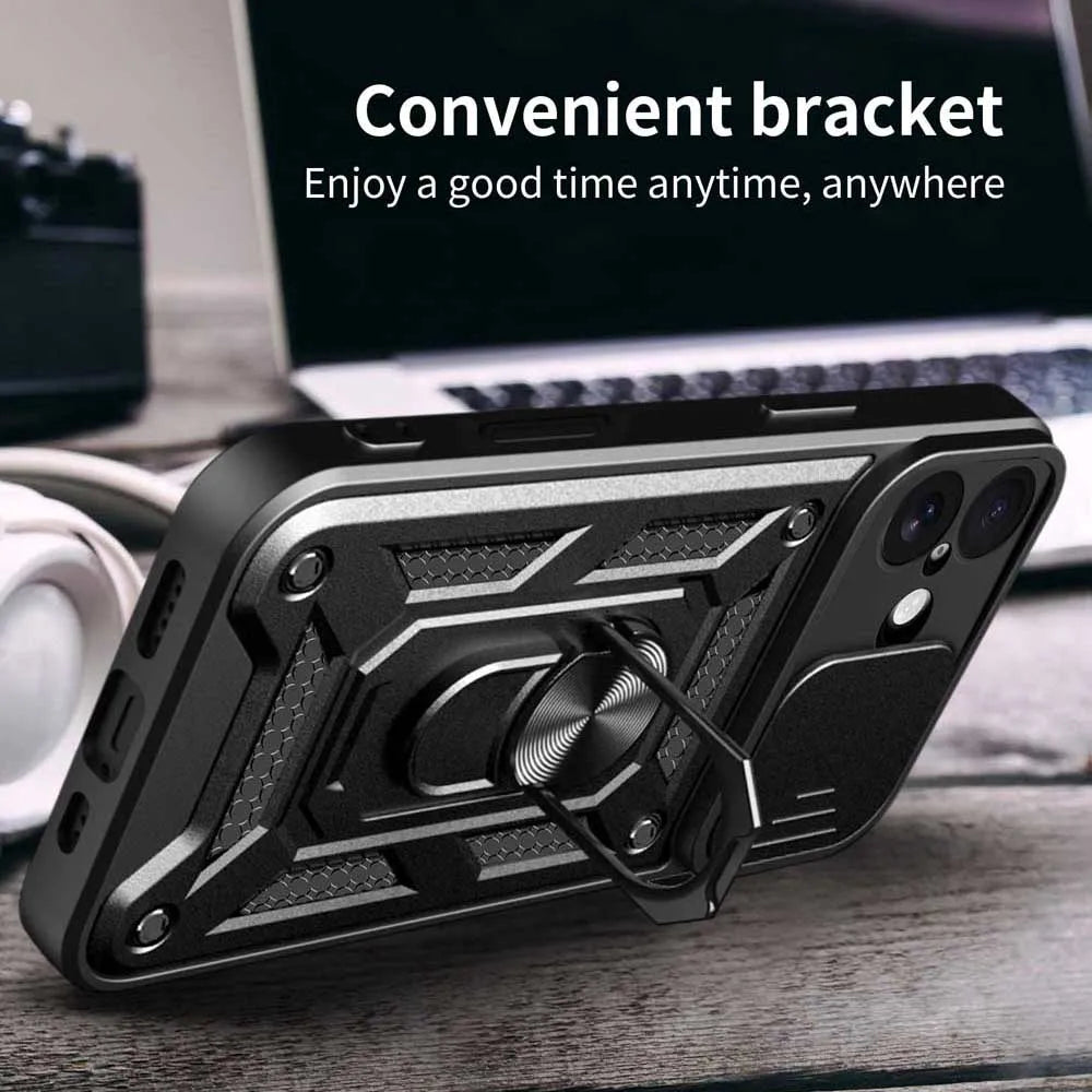 Slide Camera Kickstand Case for iPhone 17/16/15/14/13/12/11 Phone Kickstand Case PRIMED