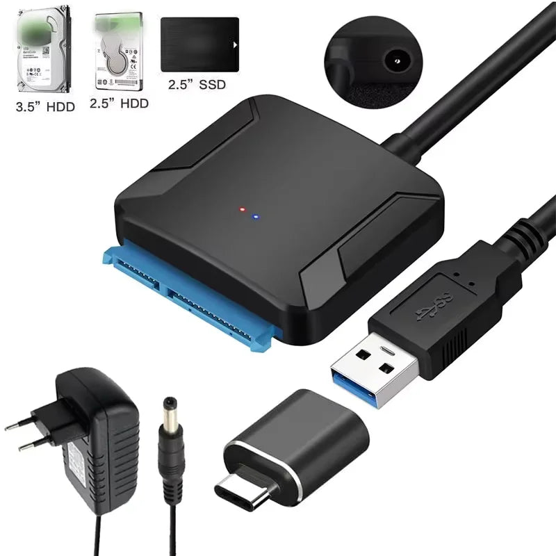 USB 3.0 to SATA Adapter Cable – 2.5 & 3.5 Inch SSD HDD SATA USB Adapter PRIMED