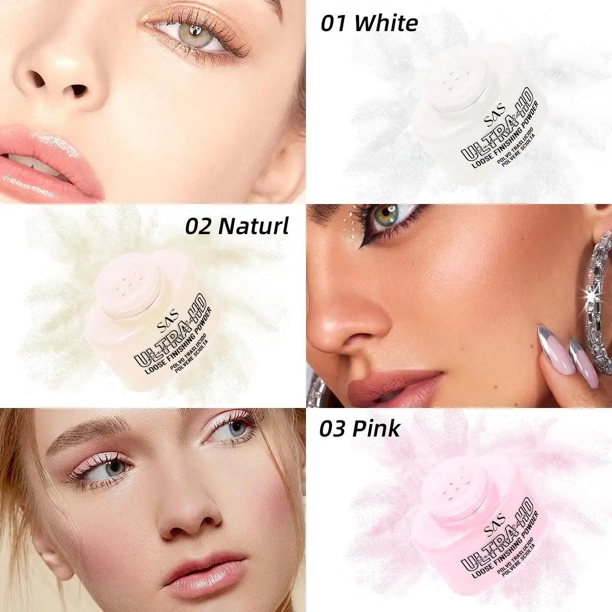 USHAS Loose Setting Powder – Matte, Oil-Free, Pore Blurring