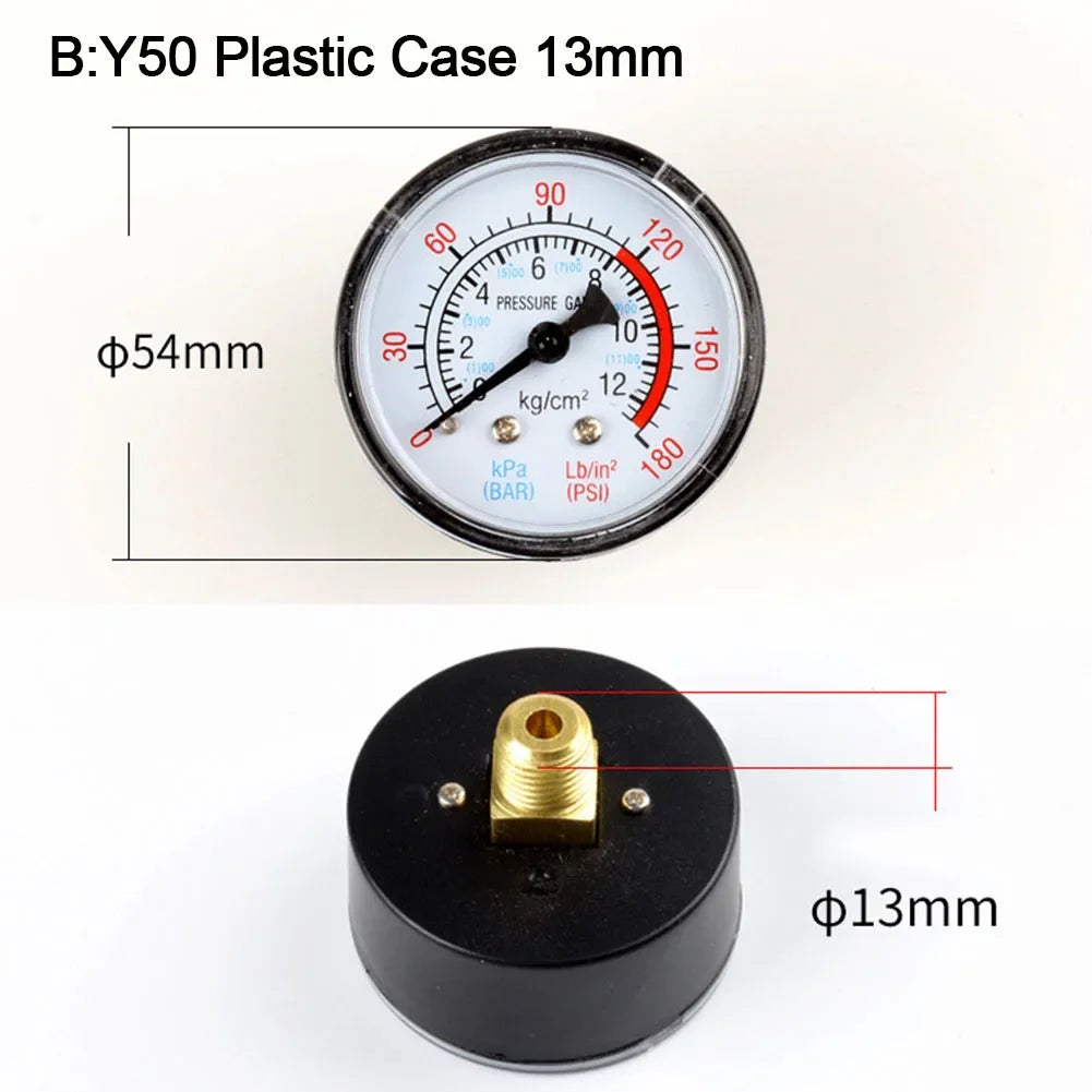 Y40/Y50 Pressure Gauge 0–180 PSI | Air, Gas, Water & Fuel
