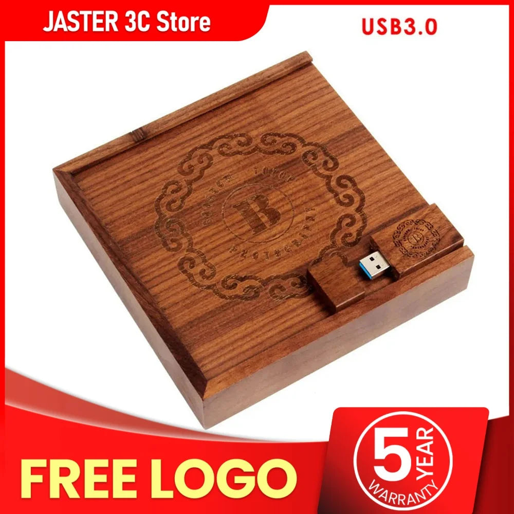 JASTER Wooden USB 3.0 Photo Album Box Flash Drive 16GB/32GB USB Flash Drive PRIMED