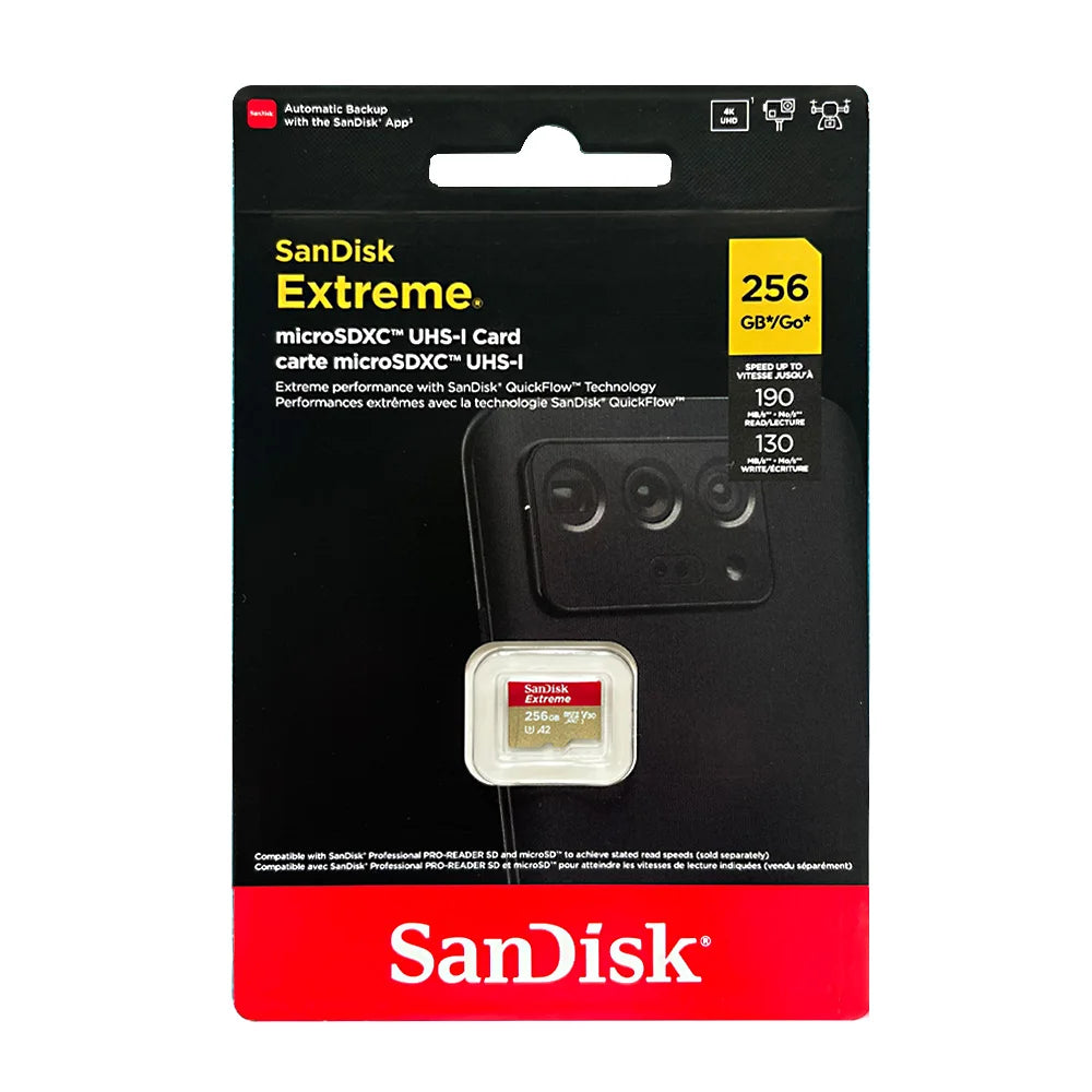 SanDisk Extreme MicroSD U3 V30 A2 – 4K UHD TF Card MicroSD Memory Card PRIMED