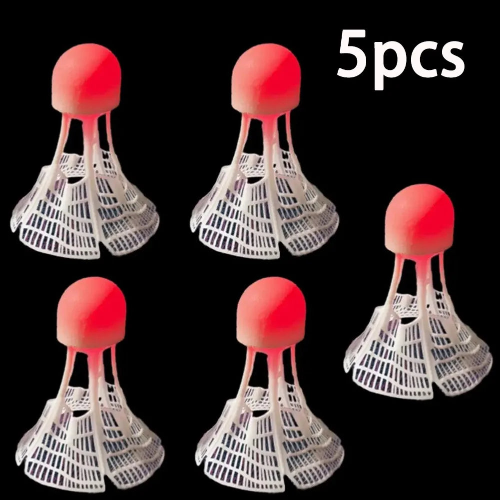LED Glow Badminton Shuttlecocks – Windproof Night Birdies 1/2/5Pc LED Badminton Shuttlecock PRIMED 5pcs red