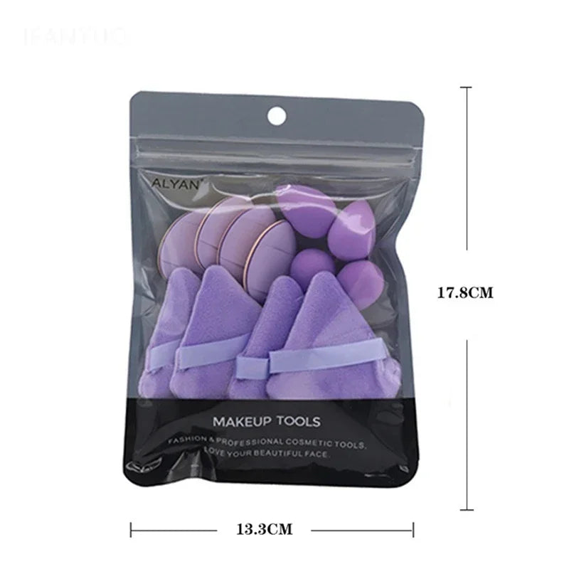 12Pcs Triangle Velvet Finger Makeup Puff Set | Multicolor Makeup Puff Set PRIMED
