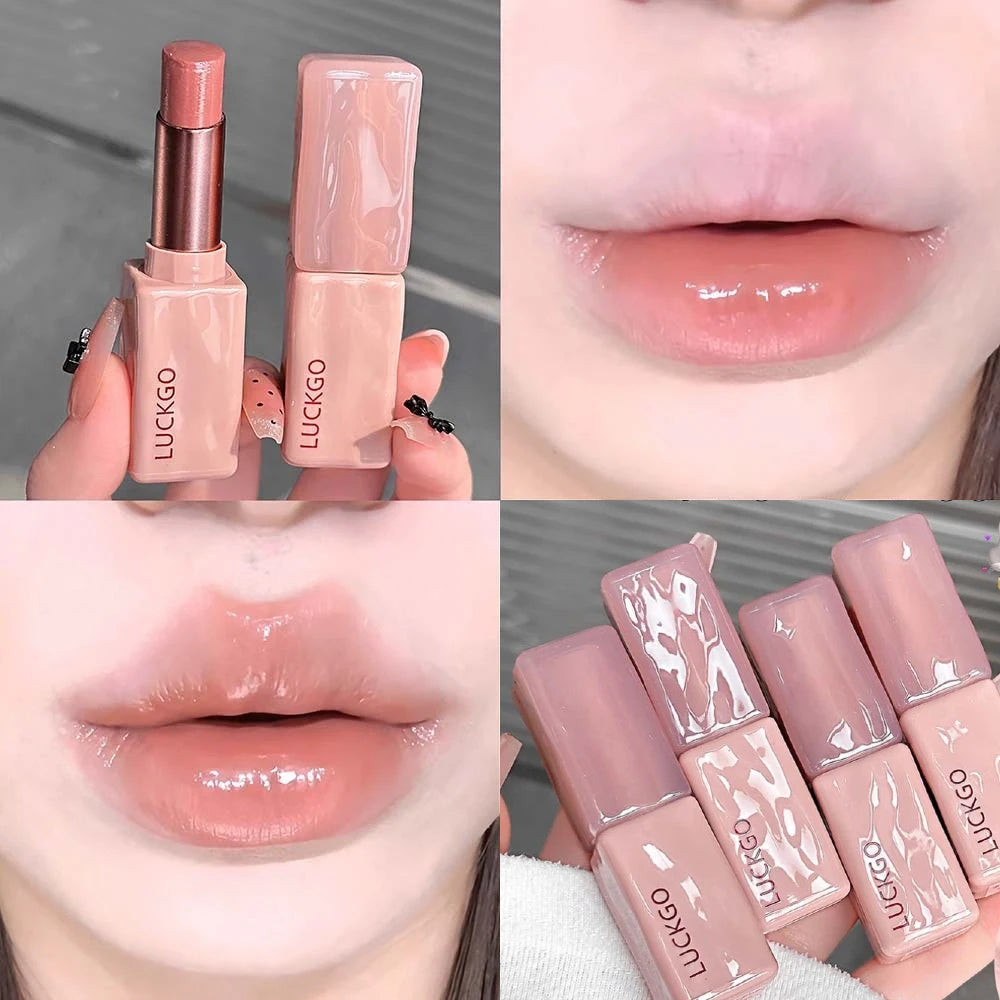 Rose Mirror Jelly Lipstick – Nude Moisturizing Lip Tint & Gloss