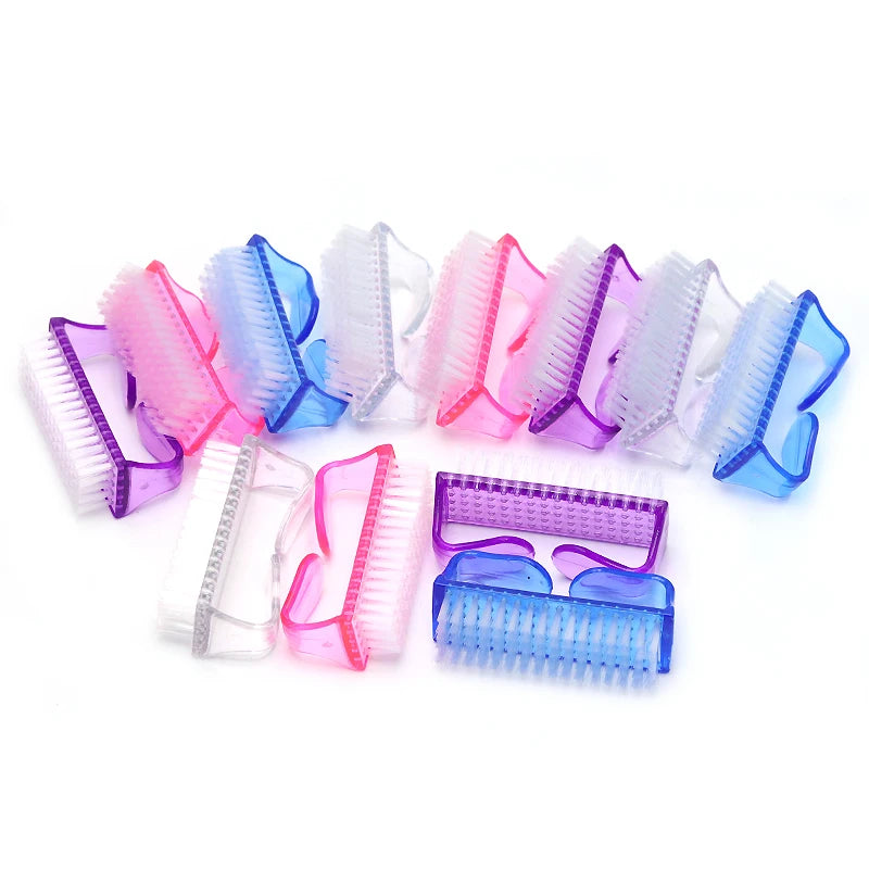 JEARLYU 6-Piece Clear Nail Brushes – Manicure & Pedicure Set