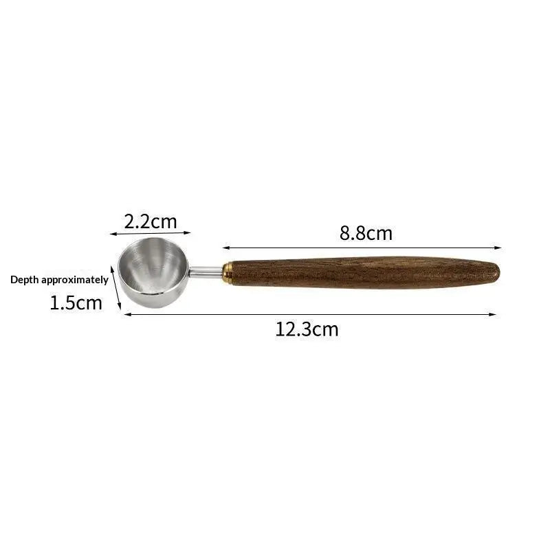 Walnut Wood Stainless Steel Coffee Measuring Spoon Scoop
