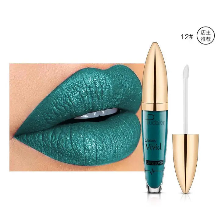 Pudaier 18-Color Matte Glitter Liquid Lipstick Set – Waterproof