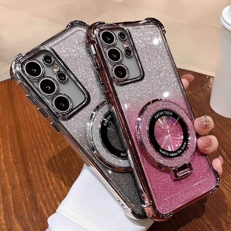 Glitter Shockproof Silicone Case – Samsung Galaxy S & A Series Phone Case Cover PRIMED
