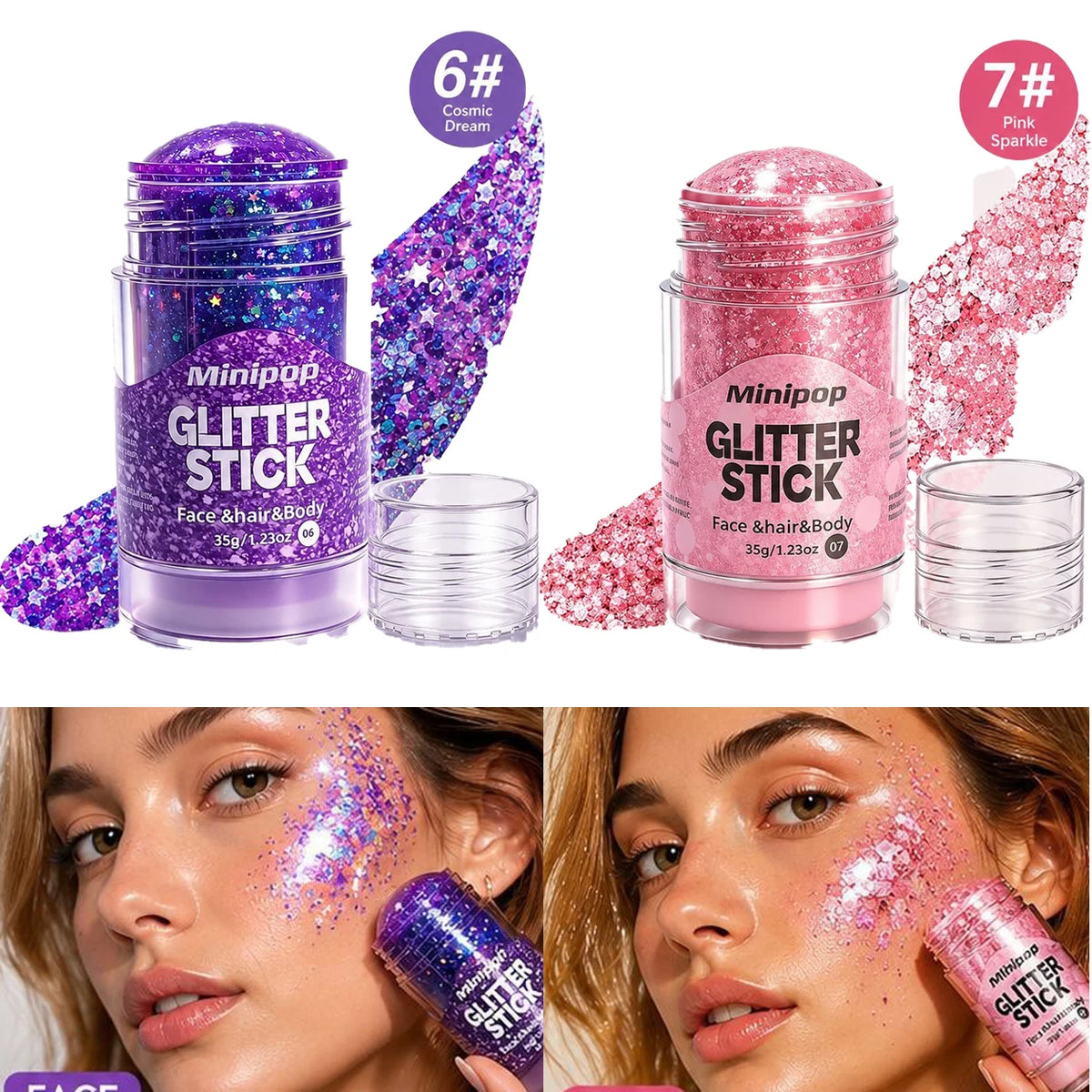 Star Sequin Glitter Stick – Face, Body & Hair Shimmer Makeup