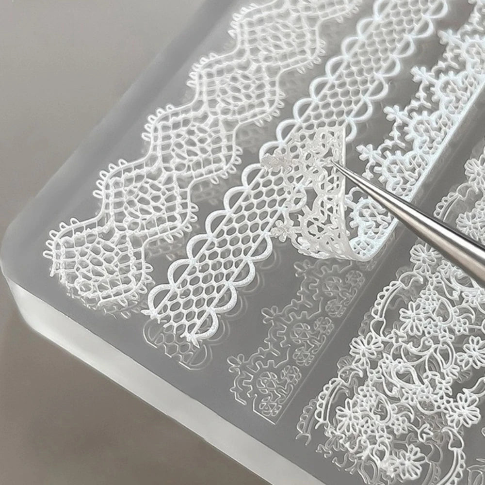 3D Lace Floral Silicone Nail Art Mold – Gel & Acrylic DIY