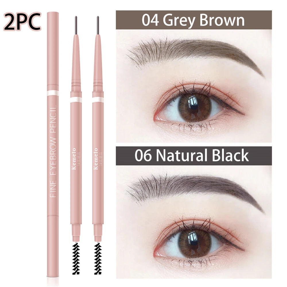 1.5mm Ultra-Fine Waterproof Eyebrow Pencil with Spoolie Brush
