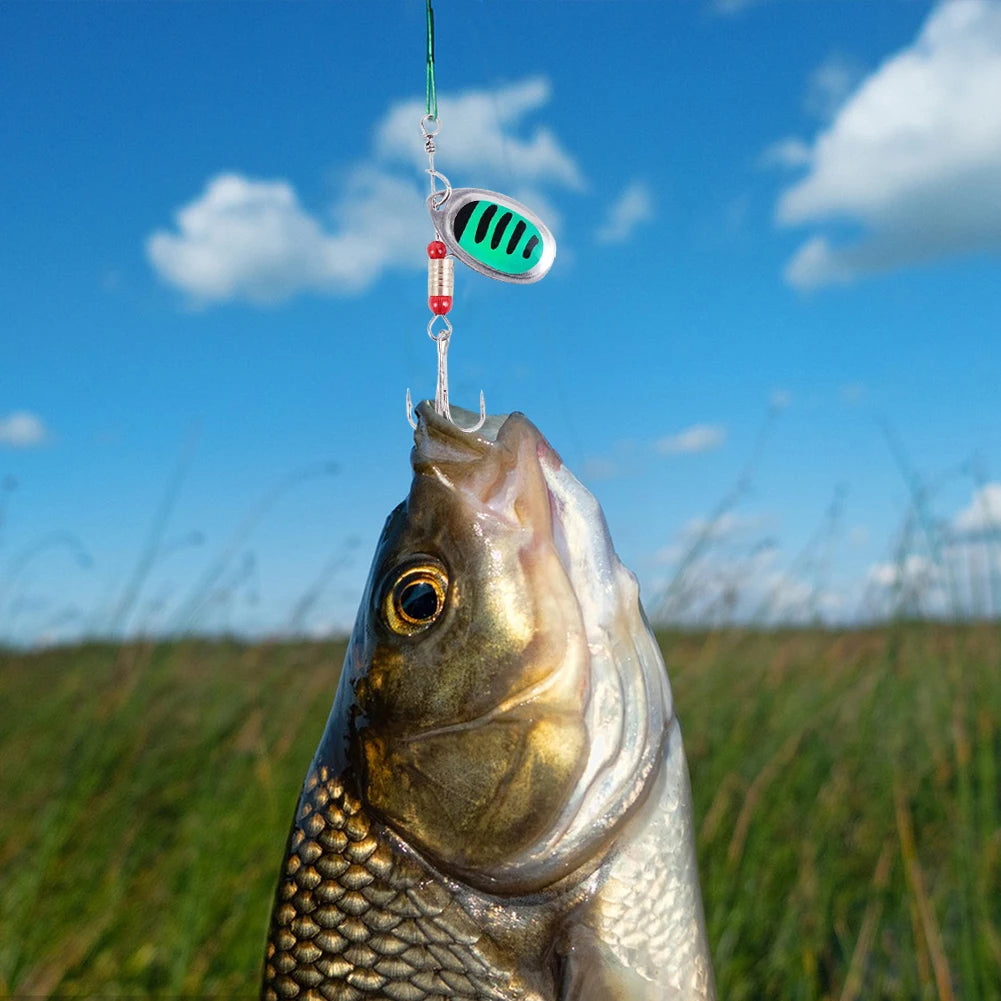 30-Pack Metal Spoon Spinner Fishing Lures with Treble Hook Fishing Lure Set PRIMED
