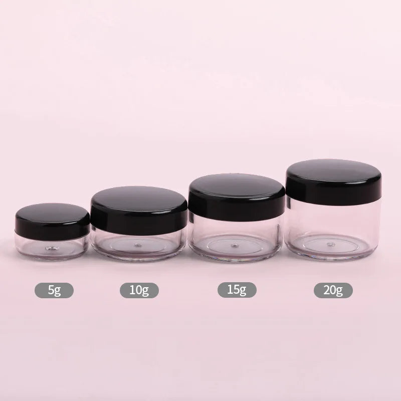 Transparent Acrylic Cosmetic Jar – Travel Makeup & Nail Art Pot