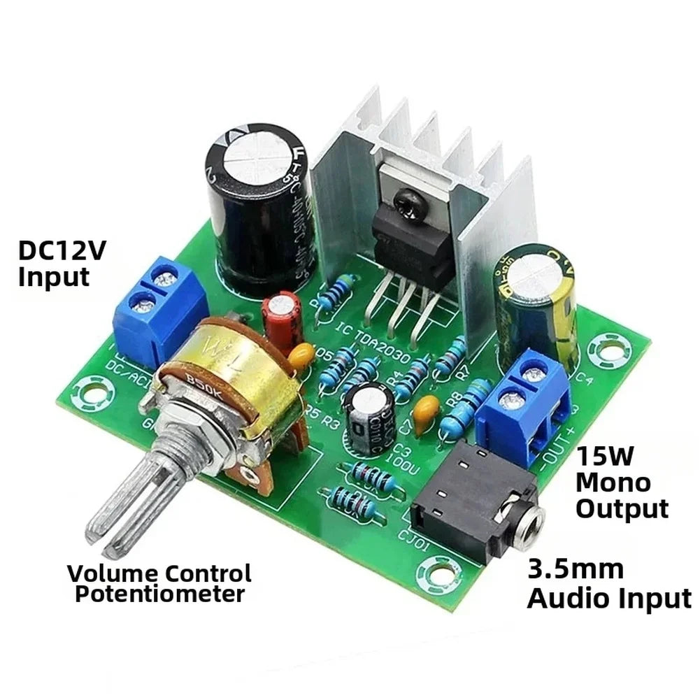 TDA2030A 15W Audio Amplifier Board | DC 12V Single Channel