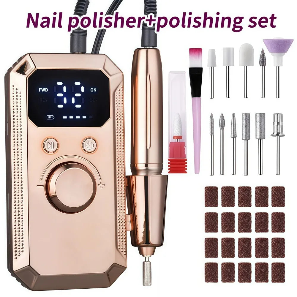 32-Speed Electric Nail Drill Grinder – LED Display & USB-C Electric Nail Drill PRIMED Upgrade Version-C