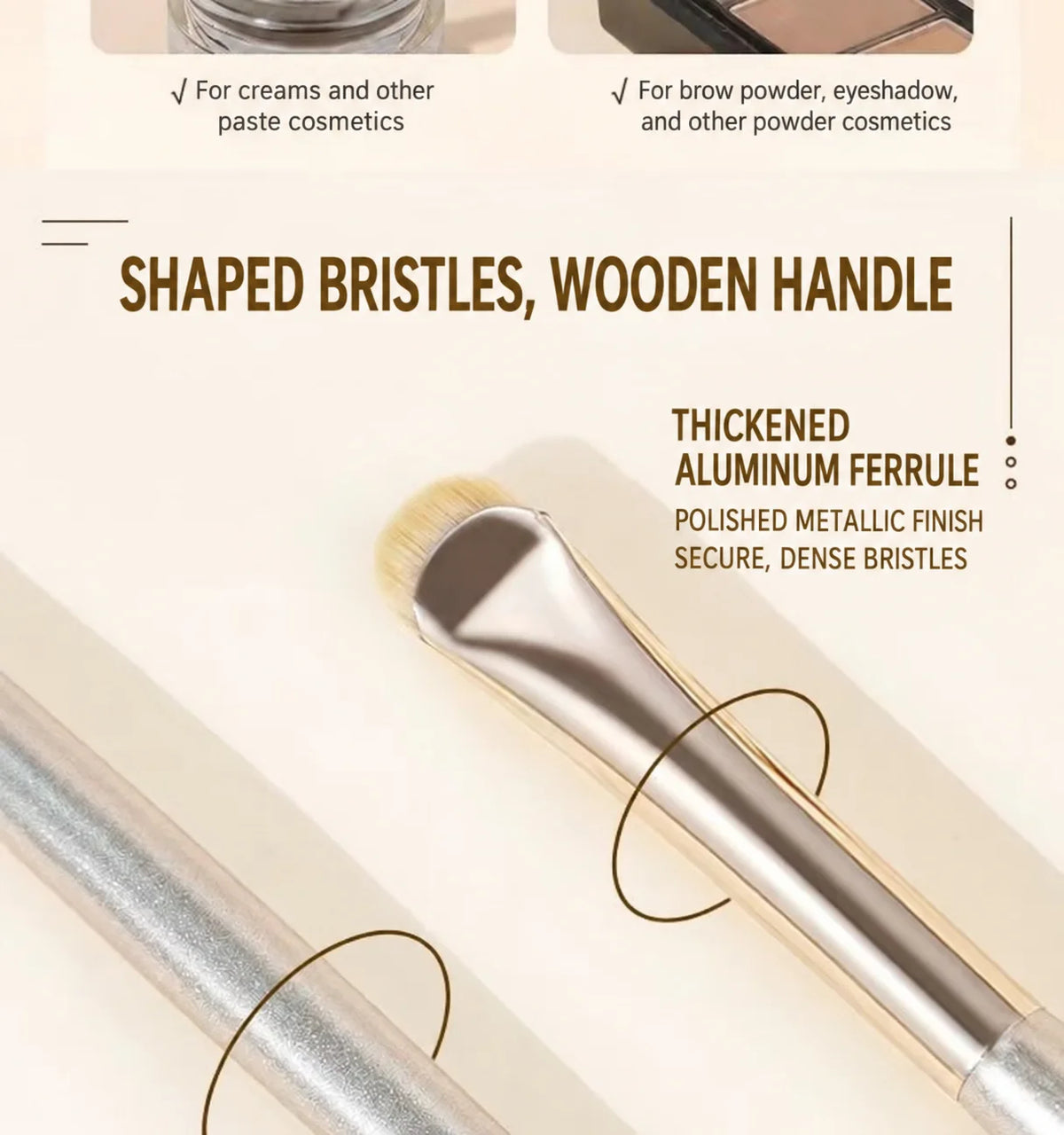 Crescent Angled Under Eye Makeup Brush – Fiber Bristles