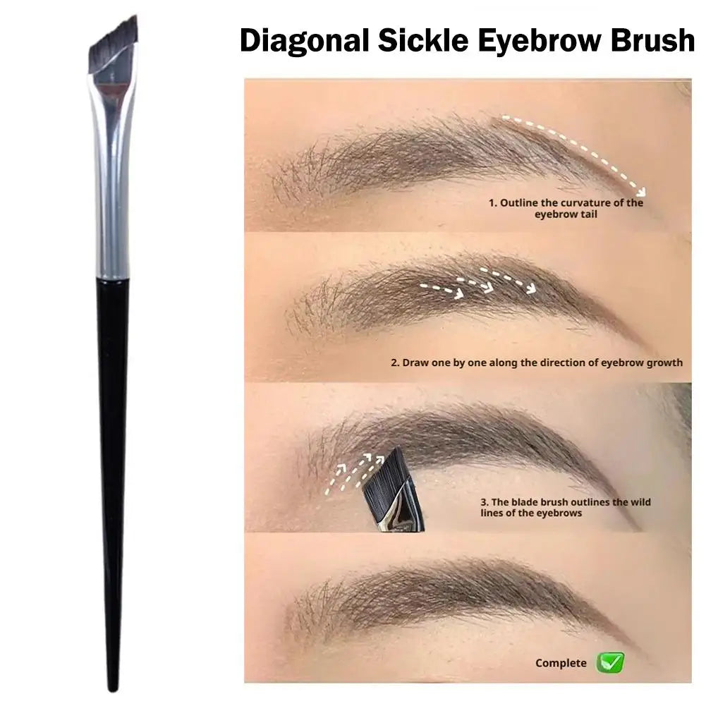 Angled Sickle Eyebrow Brush – Fine Detail & Eyeliner Tool
