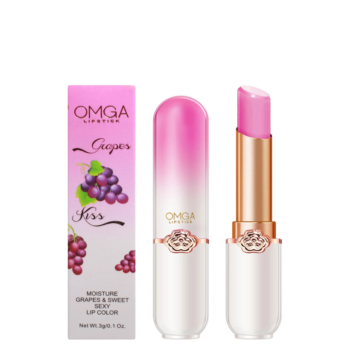 Crystal Color-Changing Lip Balm – Aloe & Strawberry, 3g Color-Changing Lip Balm PRIMED Grapes