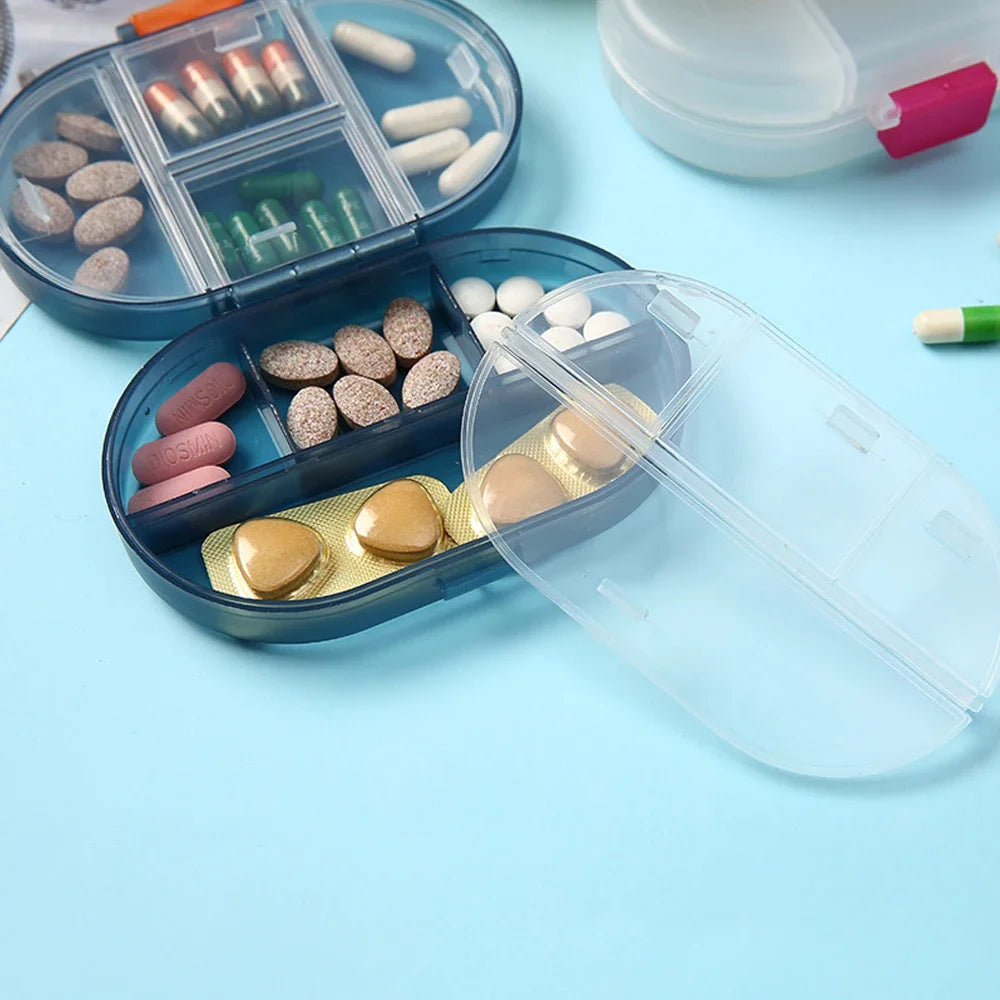 Travel Pill Organizer 8 Compartments – Airtight Medicine Case