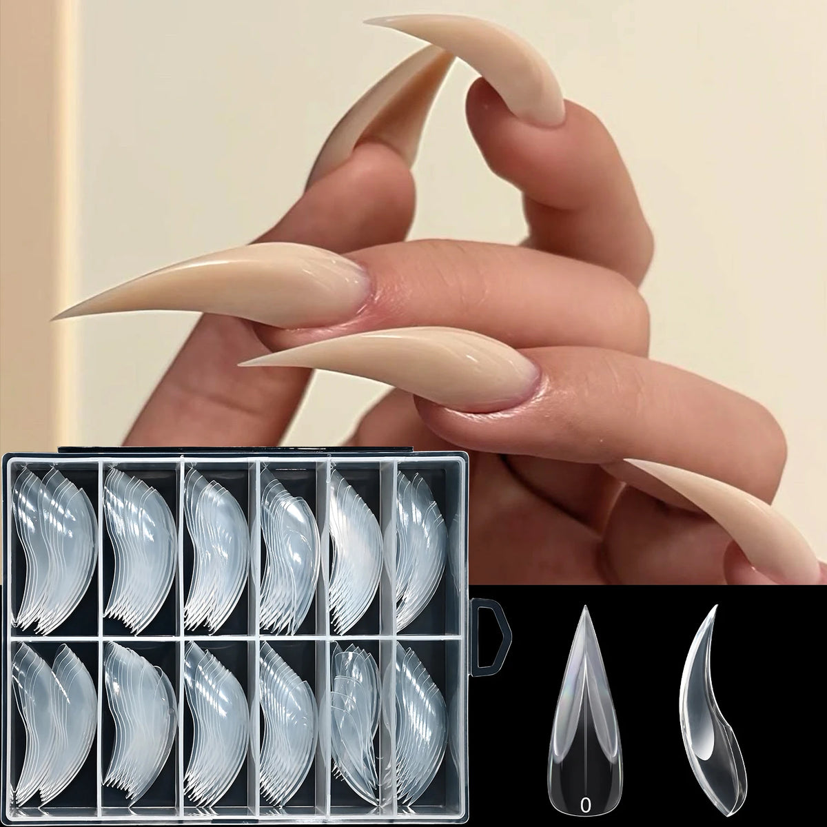 120Pcs Eagle Claw Press On Nails – Cat Claw Fake Nail Tips Press On Nails PRIMED