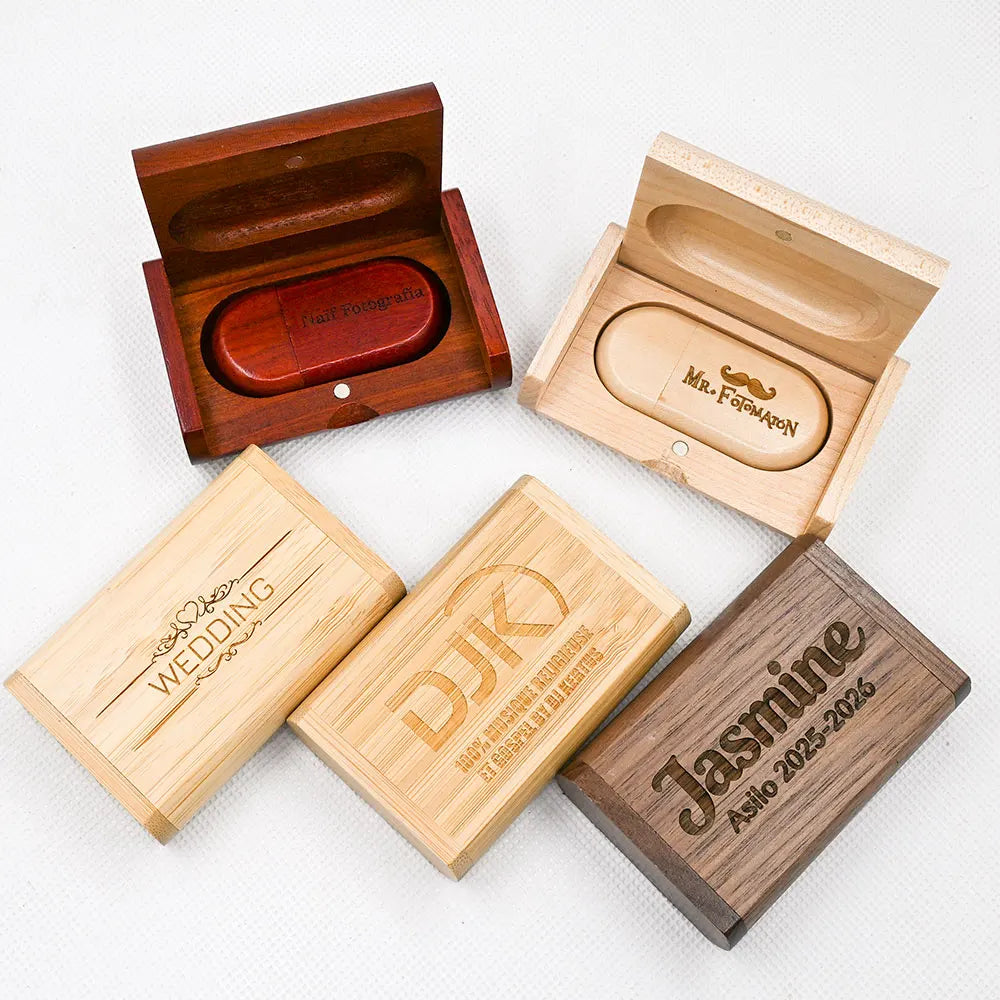 10-Pack Wooden USB Flash Drives 32GB 64GB 128GB Custom Logo USB Flash Drive PRIMED
