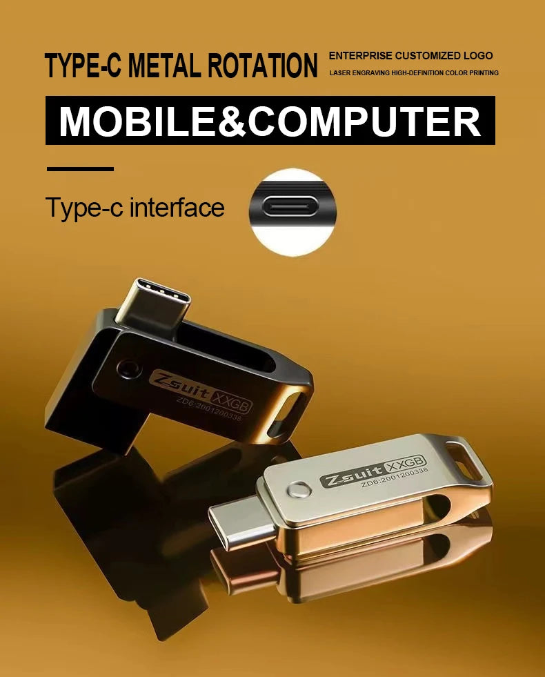 Zsuit 2-in-1 USB 3.0 & Type-C Flash Drive | Custom Logo