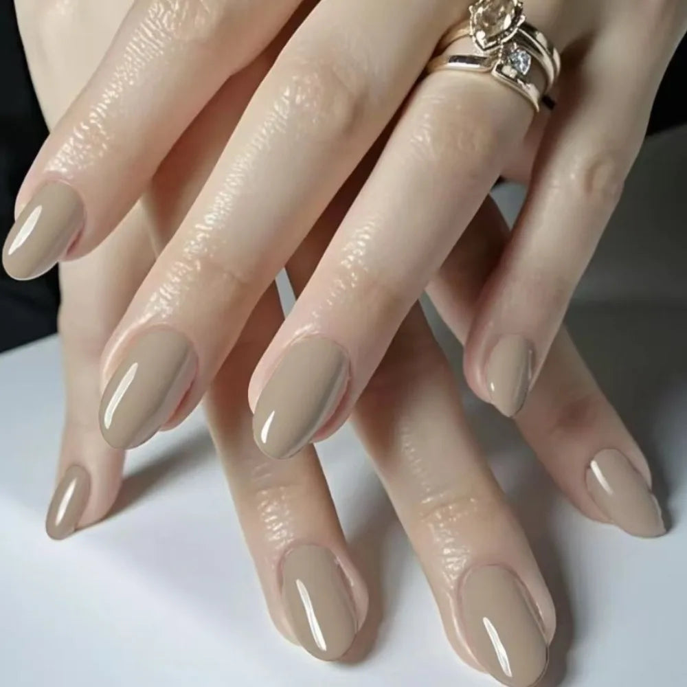 Almond Long False Nails Full Cover French Tips 24pcs