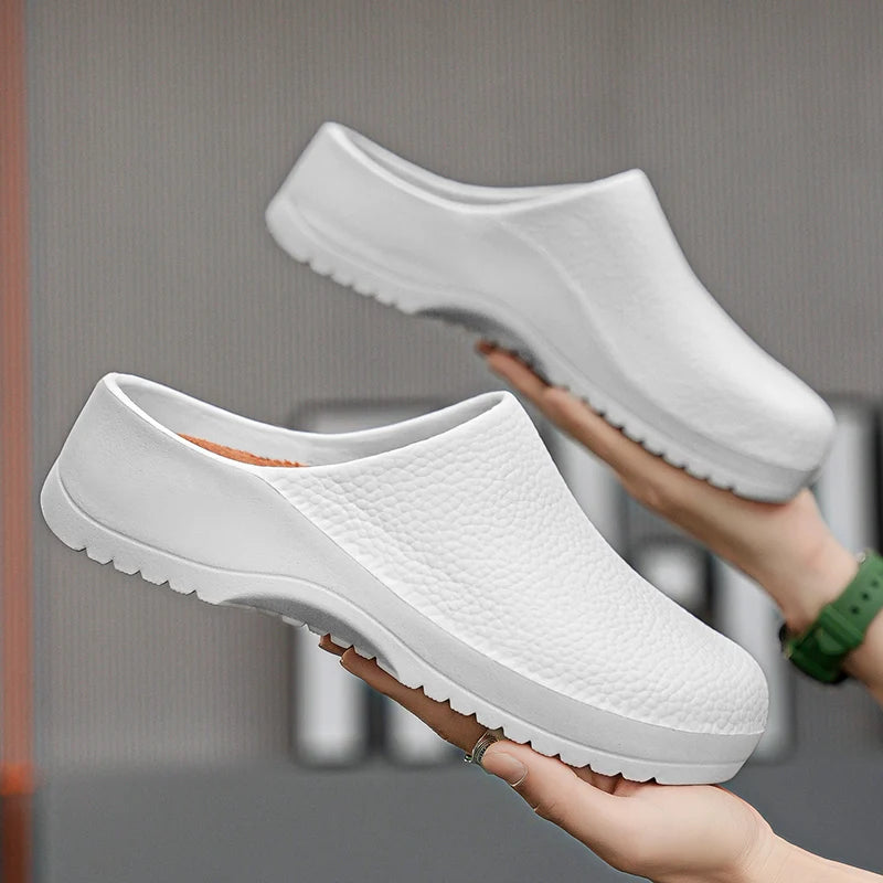 Non-Slip Waterproof Chef Clogs – Lightweight Kitchen Work Shoes Kitchen Safety Clogs PRIMED