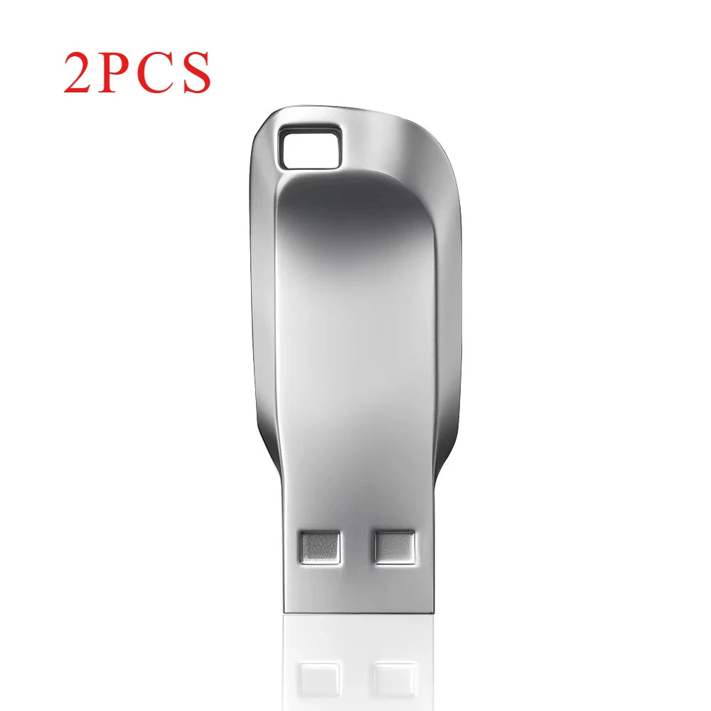 2-Pack Metal USB 2.0 Flash Drive Waterproof | 8GB–128GB USB Flash Drive PRIMED 8 GB silver