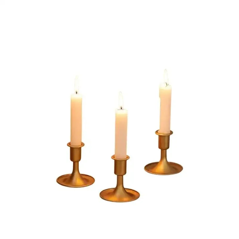 Vintage Metal Chamberstick Candle Holder – Teacup Ridged Design