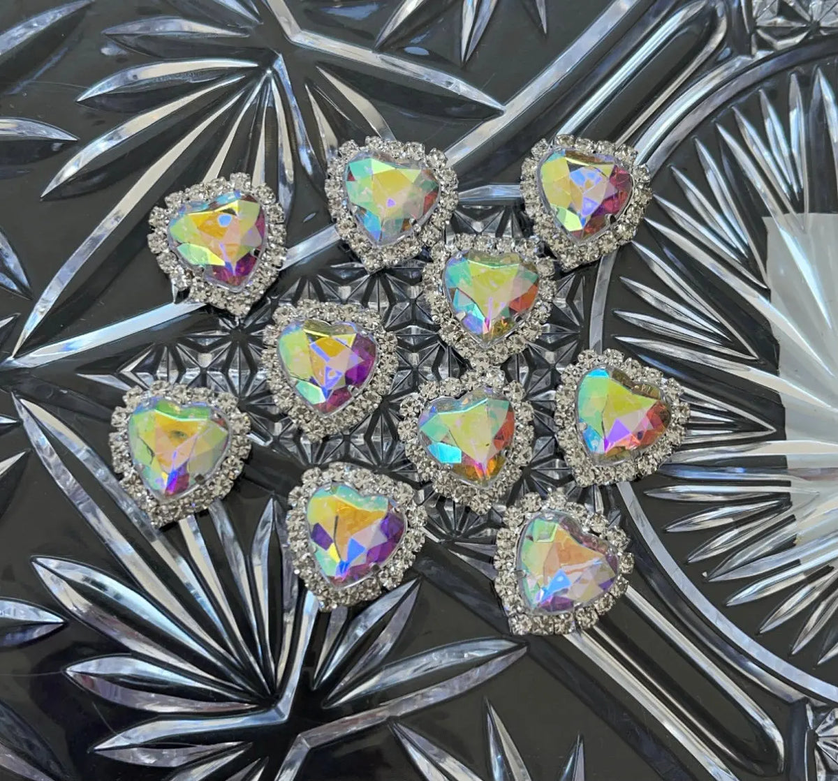 5Pcs Zircon Heart Nail Art Charms – Crystal Gem Decorations