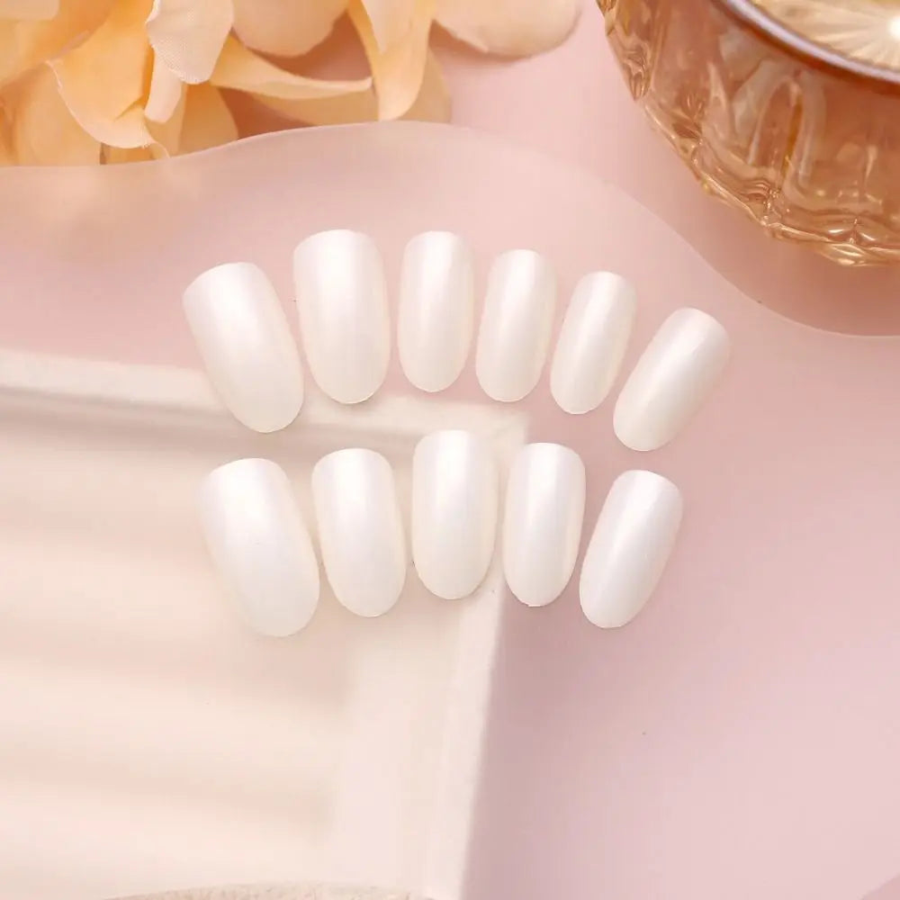Long Almond French False Nails – Full Cover DIY Nail Tips
