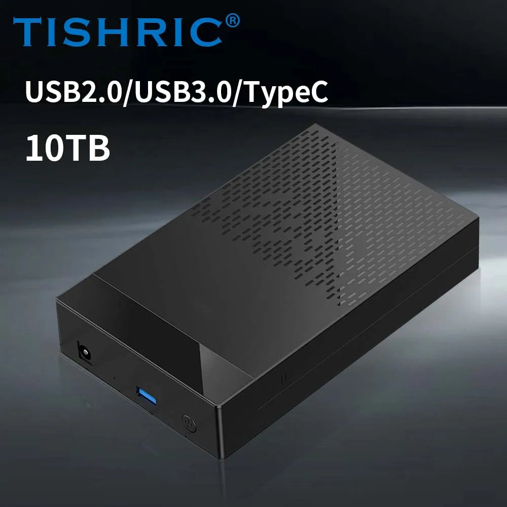 TISHRIC 3.5" External HDD Enclosure SATA to USB 3.0/3.1 Type-C Hard Drive Enclosure PRIMED