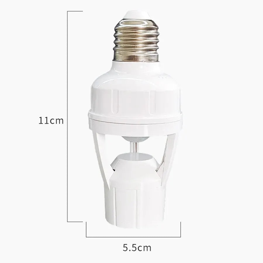 E27 PIR Motion Sensor Bulb Socket Adapter 100–240V Auto Light Motion Sensor Adapter PRIMED