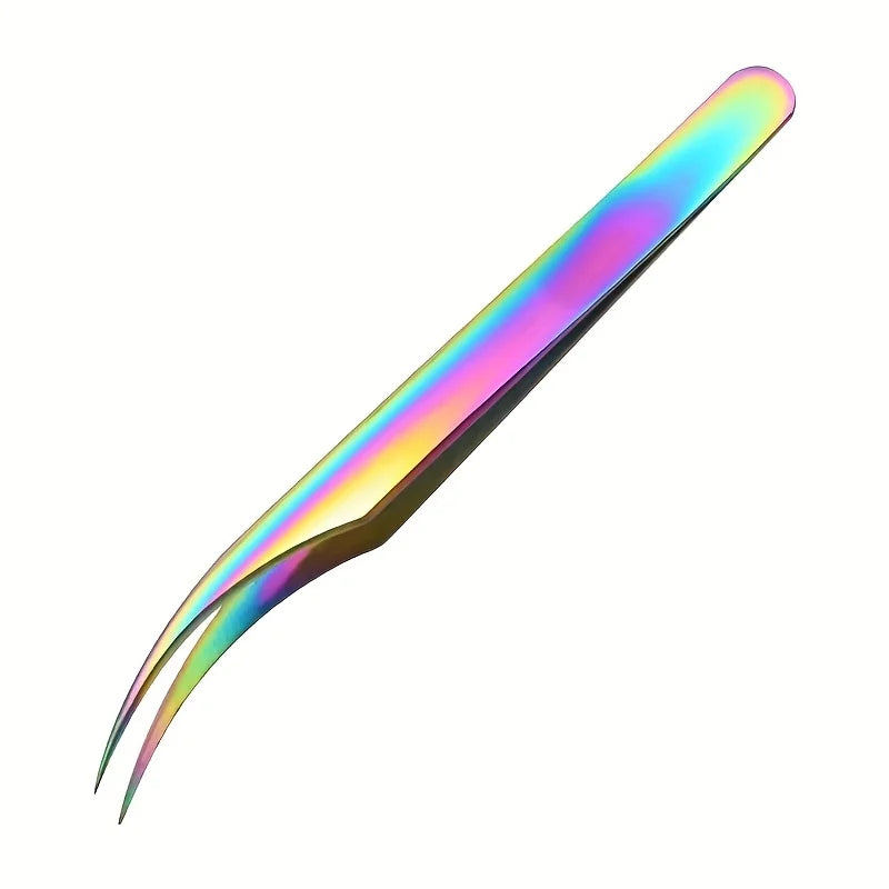 Titanium Precision Eyelash Tweezers – Stainless Steel Makeup