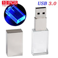 10-Pack Crystal USB 3.0 Flash Drive | Free Custom Logo 4–128GB USB Flash Drive PRIMED 4GB Silver without box CN