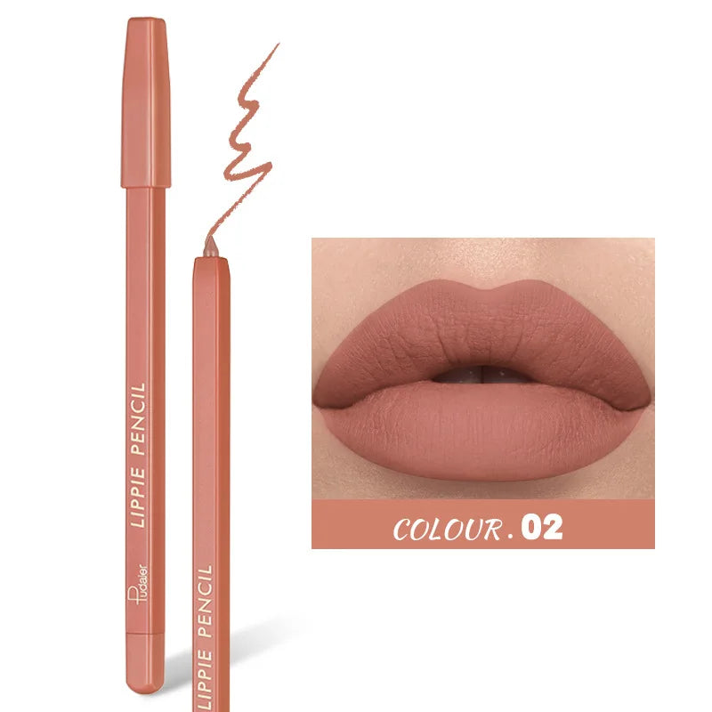 Eldridge 12-Color Matte Lip Liner – Waterproof Long Lasting Lip Liner Pencil PRIMED 02
