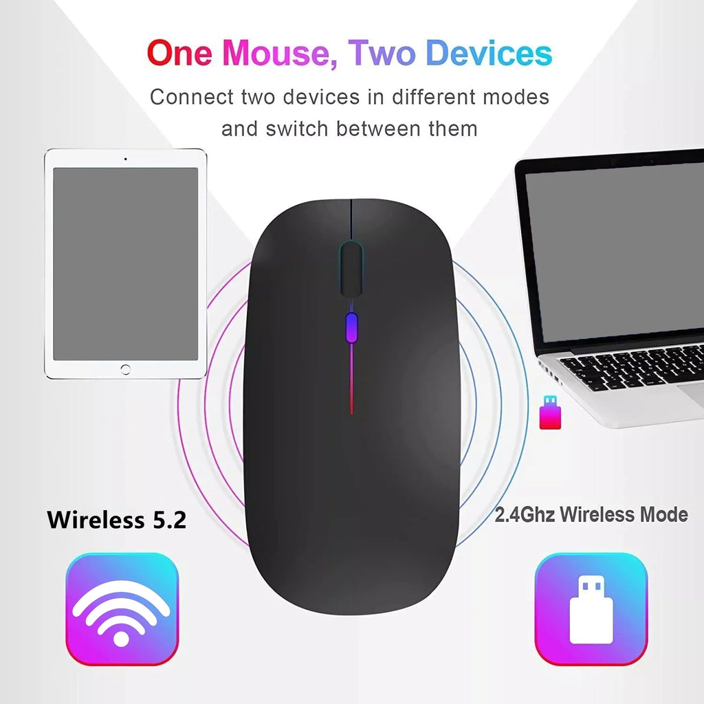 MissionFit Wireless Mouse Bluetooth 2.4GHz Dual Mode RGB Silent Wireless Mouse PRIMED