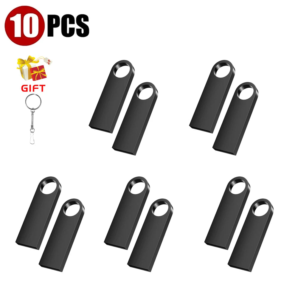 10-Pack Custom Logo Metal USB Flash Drives 128MB–128GB USB Flash Drive PRIMED 128GB X 10PCS Black CN