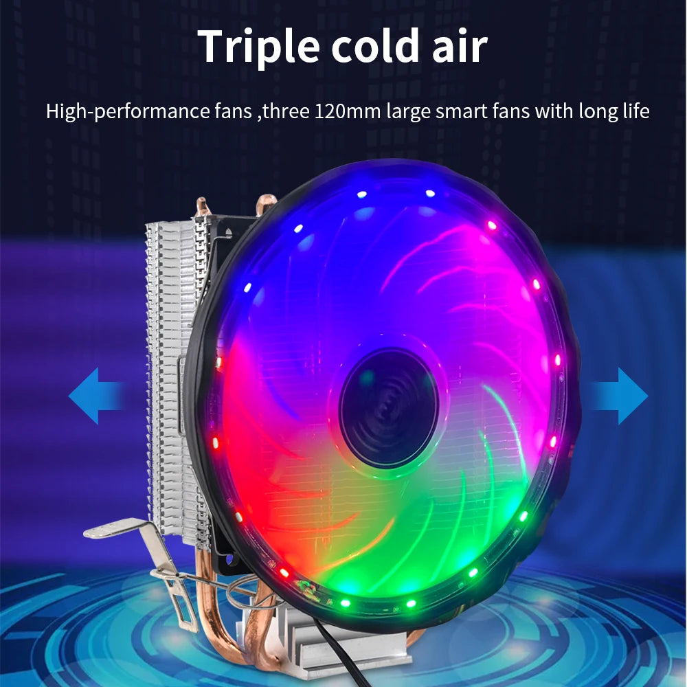 TISHRIC RGB CPU Cooler 120mm Dual Heat Pipe Intel & AMD CPU Cooler PRIMED