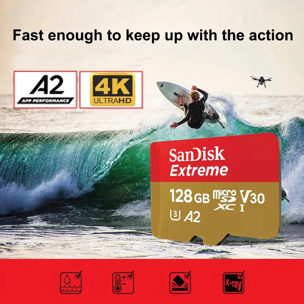 SanDisk Extreme MicroSD U3 V30 A2 – 4K UHD TF Card MicroSD Memory Card PRIMED