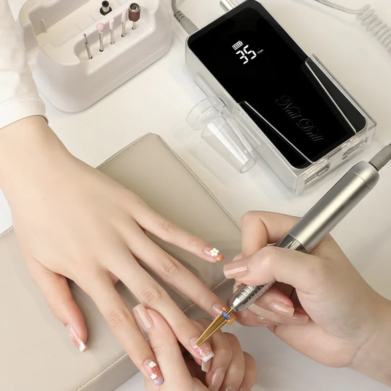 Rechargeable Electric Nail Drill Machine – 35000 RPM Pro Set