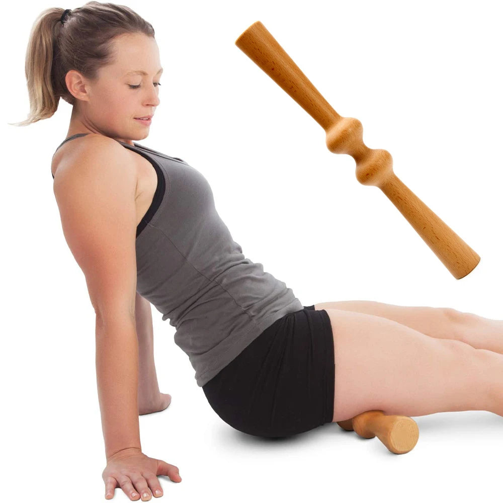 Wood Back Roller & Spine Stretcher – Manual Body Massager Back Massage Roller PRIMED