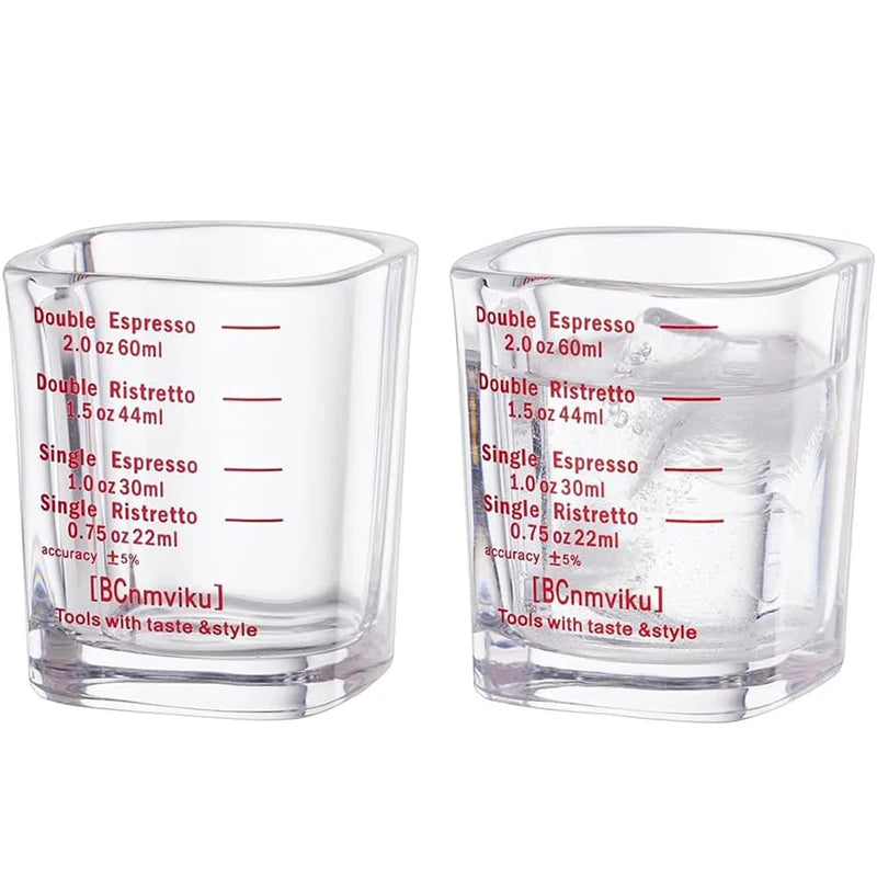 60ml Espresso Shot Glass Measuring Cup | Heavy Square 2oz Espresso Shot Glass PRIMED